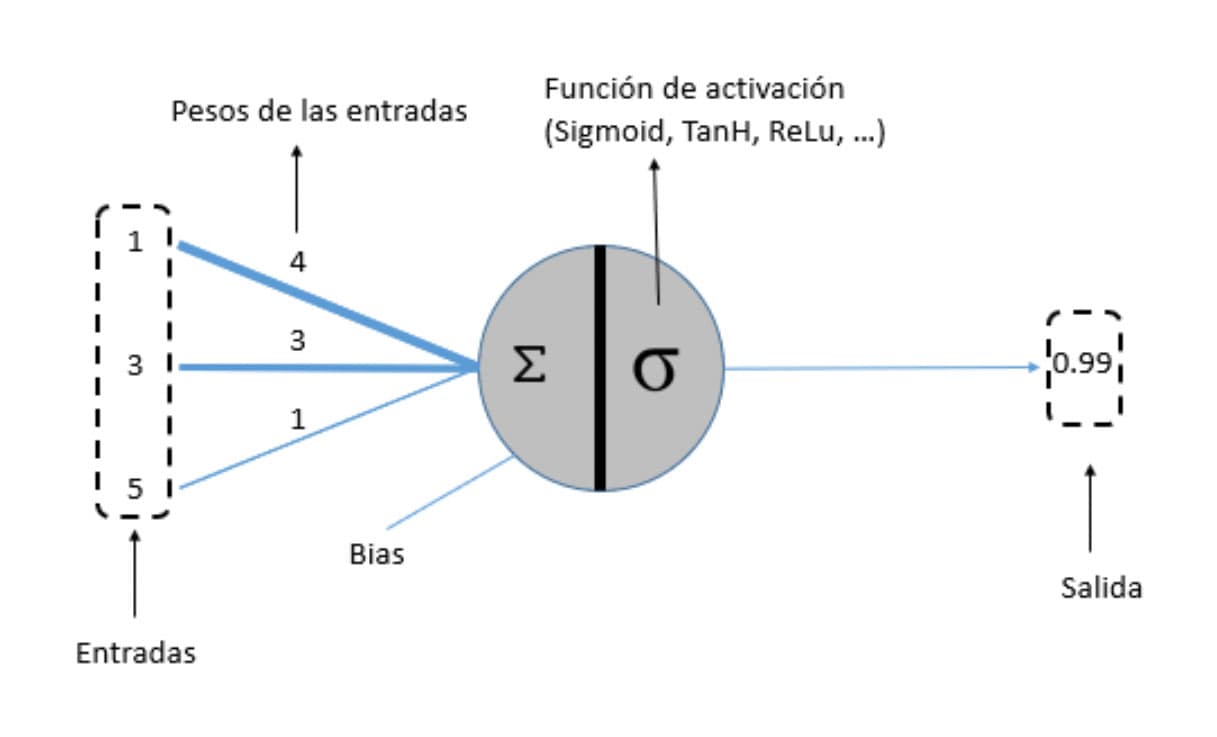 representacion de una red neuronal artificial